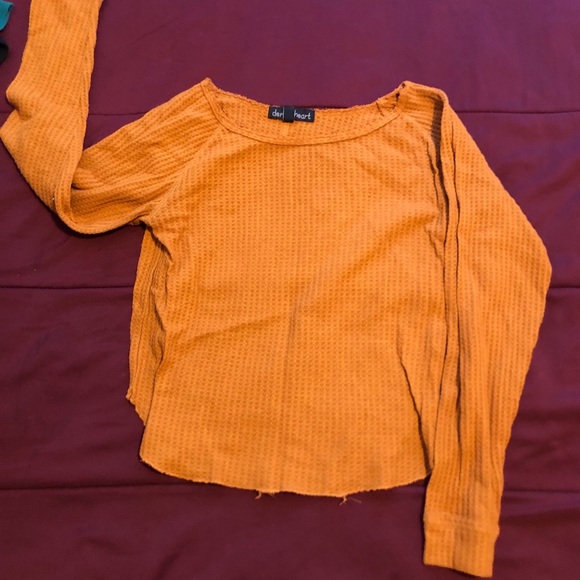 Derek Heart Tops - Burnt orange long sleeve top